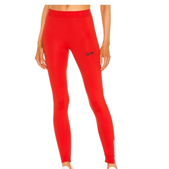 REEBOK X VICTORIA BECKHAM High-rise Technical-jersey Leggings In Red - Picture 1 of 6